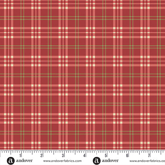Jingle Bell Pajama Plaid Cranberry 10356-R