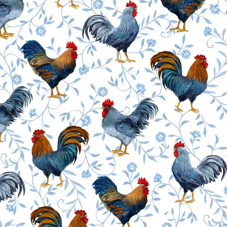 Country Blue Large Roosters 39901-142