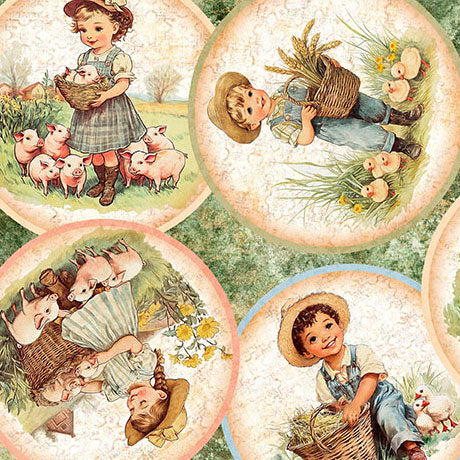 Lil Farmers Circle Vignettes Lt. Green 31905-H