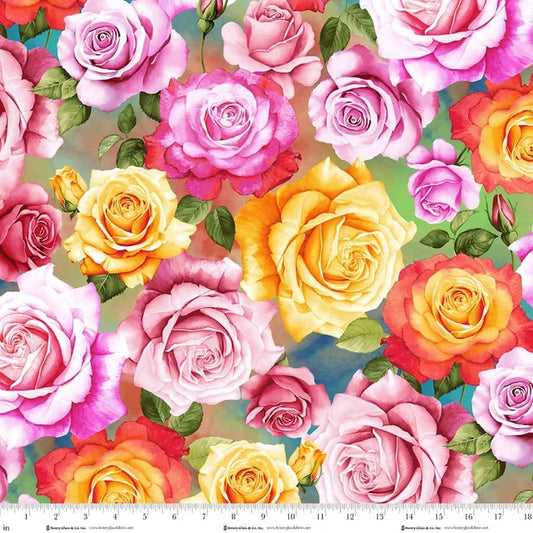 Blissful Blooms Roses Pink Multi 3564-22