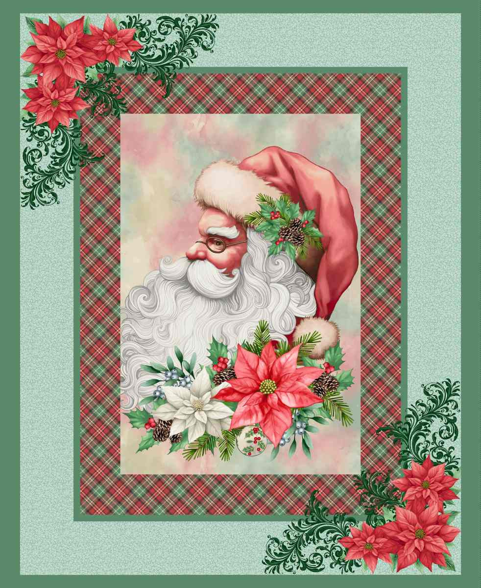Sweet Christmas Memories Santa Panel 3628P-17