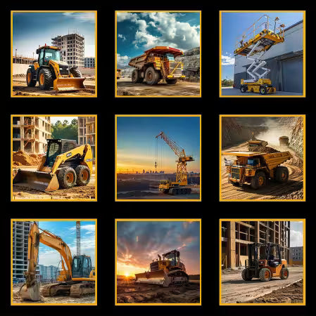 Machinery Block Collage Construction Zone 4105-B