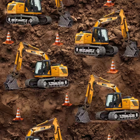 Excavators Dirt Construction Zone 4105-E
