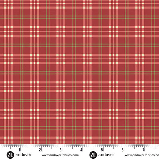 Jingle Bell Pajama Plaid Cranberry 10356-R
