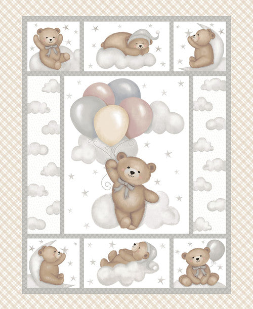 Sleepy Teddy Panel # 8526P-34