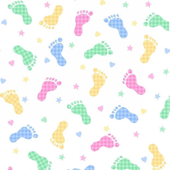 Baby Feet Comfy Flannel 9307-124 Pastel