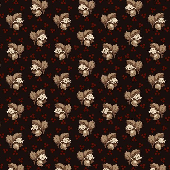 Black Sheep Cottons by Pam Buda 171931D Berry Garden Black