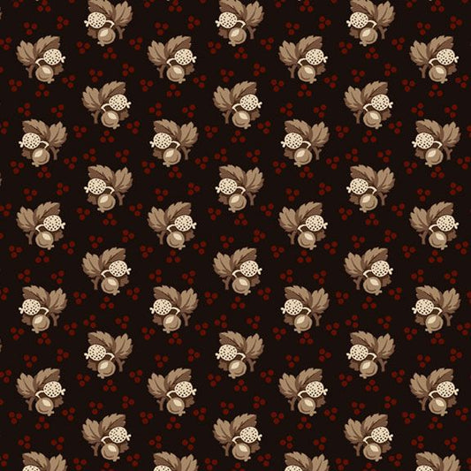 Black Sheep Cottons by Pam Buda 171931D Berry Garden Black