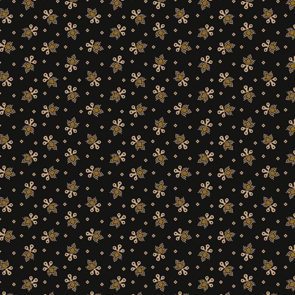 Black Sheep Cottons by Pam Buda 171932D Friendly Flower Black