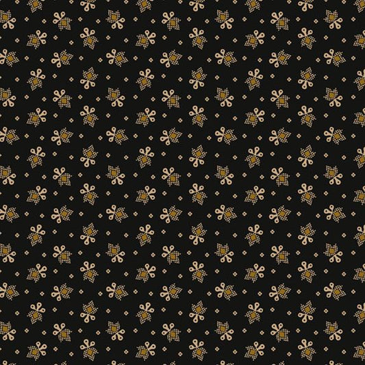 Black Sheep Cottons by Pam Buda 171932D Friendly Flower Black