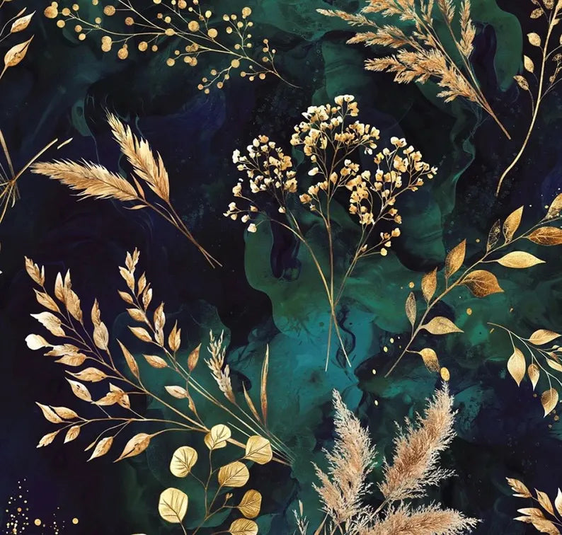 Midnight Flora Deep Teal #5697-703