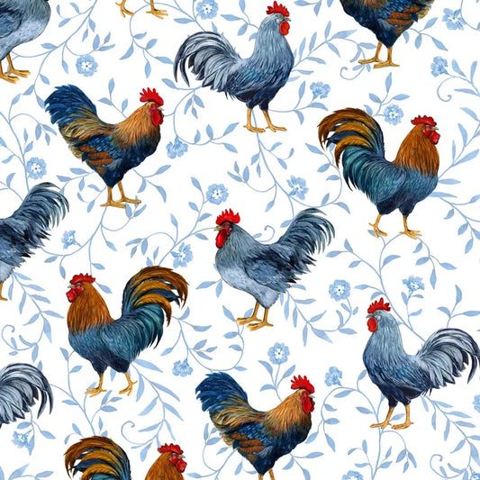 Country Blue Large Roosters 39901-142